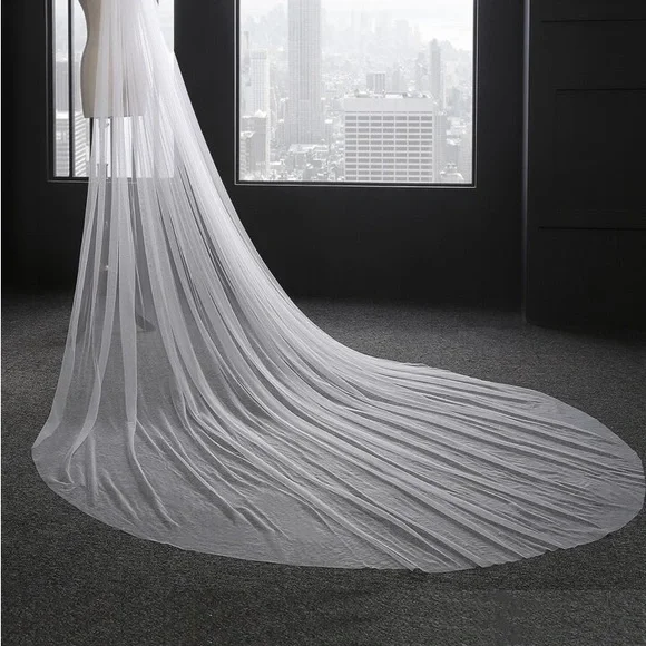 Elegant White Cathedral Veil - Picture 1 of 4